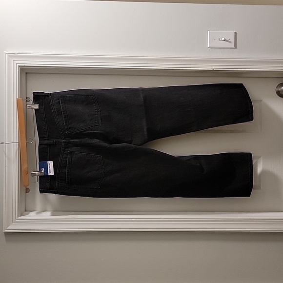 Old navy high rise slouchy straight black denim pants for women! - Picture 6 of 6